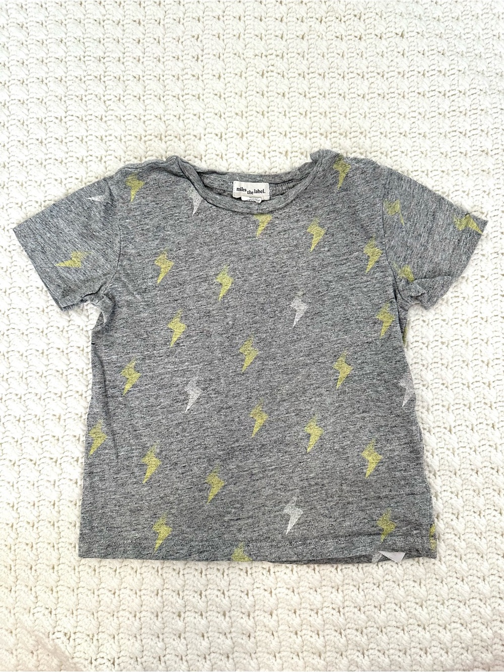 Miles The Label 4T Organic Cotton  Lightning Bolt Short Sleeve Tee Toddler